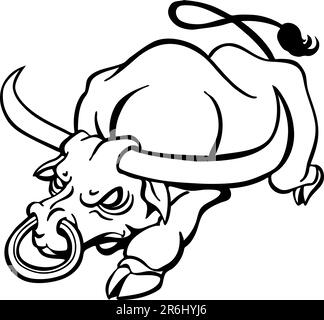 An image of an angry bull. Stock Vector