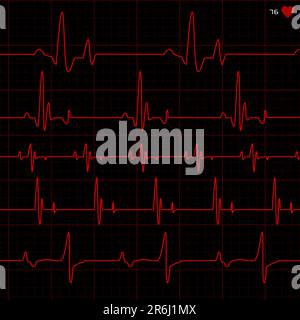 Set of vector cardiograms Stock Vector