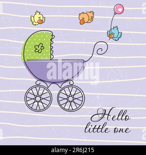 Vector illustration of baby greeting card Stock Vector