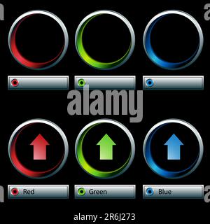 An image of color control dials. Stock Vector