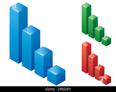 3d graphs.  Grouped for easy editing.  Please check my portfolio for more business illustrations. Stock Vector