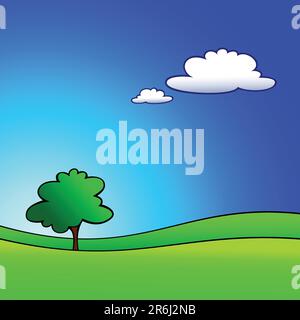 landscape,  this  illustration may be useful  as designer work Stock Vector