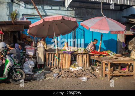 Salatiga, Indonesia - May 22, 2023: People on the streets of Salatiga, Indonesia. Stock Photo