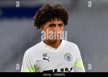 Istanbul, Turkey. 09th June, 2023. Rico Lewis (82) of Manchester City seen during a last training before the UEFA Champions League final between Manchester City and Inter at the Atatürk Stadium in Istanbul. (Photo Credit: Gonzales Photo/Alamy Live News Stock Photo