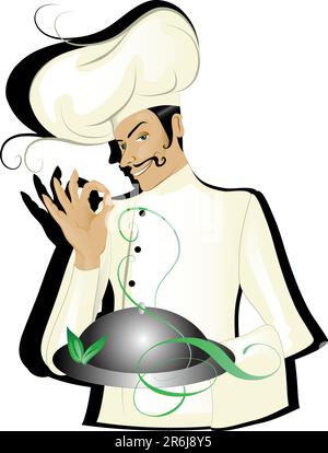Vector illustration of chef isolated on white background Stock Vector