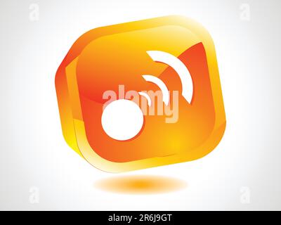 abstract glossy feed icon vector illustration Stock Vector