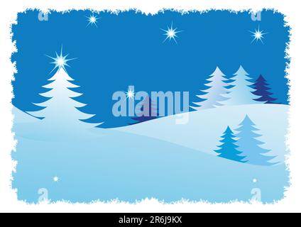 Winter trees abstract background Stock Vector