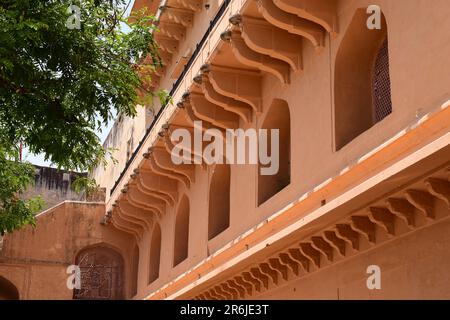 Close up of a building in the first courtyard of fort Amer. Stock Photo