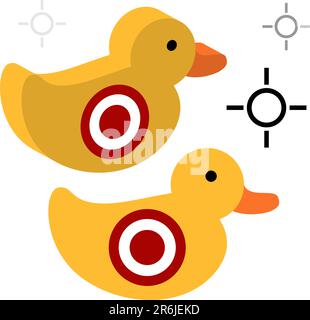 An image of a duck shooting target. Stock Vector