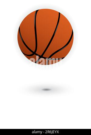 Vector illustration of a Basketball. The transparent background color is easy to adjust. The shadow effect is optional. Stock Vector