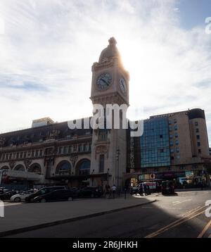 Paris, France - July, 14: View of the Gare de Lyon clock tower in Paris on 14 July, 2022 Stock Photo