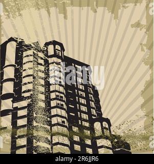 Silhouettes of grunge style buildings Stock Vector