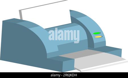 Illustration of a computer printer Stock Vector