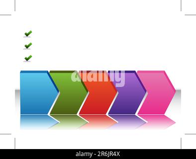 An image of a blank five stage chart. Stock Vector