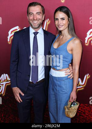 HOLLYWOOD, LOS ANGELES, CALIFORNIA, USA - JUNE 09: Mason Morfit and wife Jordana Brewster arrive at the Los Angeles Special Screening Of Searchlight Pictures' 'Flamin' Hot' held at the Hollywood American Legion Post 43 at Hollywood Legion Theater on June 9, 2023 in Hollywood, Los Angeles, California, United States. (Photo by Xavier Collin/Image Press Agency) Stock Photo
