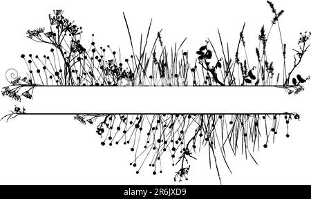 Grass silhouette frame / vector. Ideally for your use Stock Vector