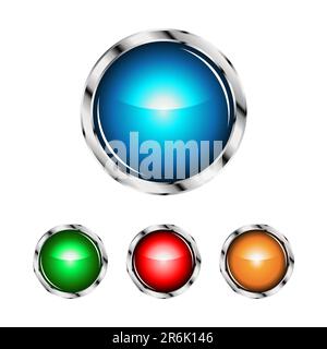 Glossy sphere designs. Set of  bright button. Stock Vector