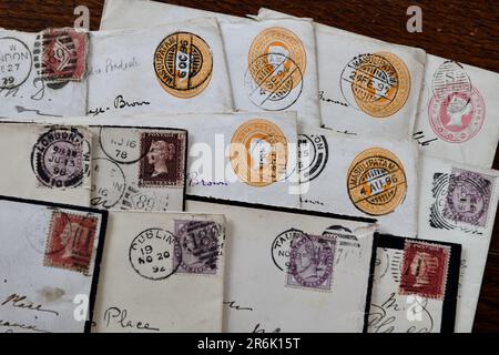 Envelopes with Queen Victoria Stamp on Stock Photo