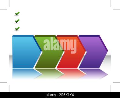 An image of a blank four stage chart. Stock Vector