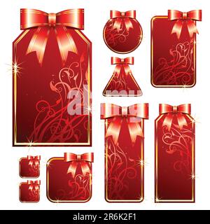 red tags, this  illustration may be useful  as designer work Stock Vector