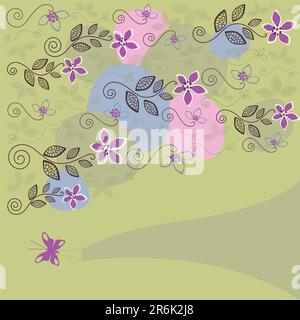 Cute floral background vector illustration Stock Vector
