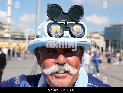 Manchester City fans in Taksim square ahead of of the Champions league final in Istanbul. Picture date: 10th June 2023. Picture credit should read: Paul Terry/Sportimage Credit: Sportimage Ltd/Alamy Live News Stock Photo