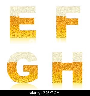 alphabet beer, this  illustration may be useful  as designer work Stock Vector