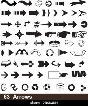set of arrows. Isolated on white Stock Vector