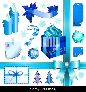 christmas set, this  illustration may be useful  as designer work Stock Vector