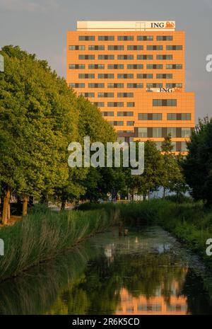 Amsterdam, The Netherlands, 09.06.2023, The ING Bank Acanthus Headquarters building located in the south-eastern outskirts of Amsterdam Stock Photo