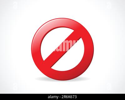 abstract glossy stop icon vector illustration Stock Vector