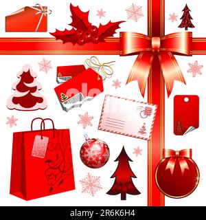 christmas set, this  illustration may be useful  as designer work Stock Vector