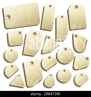 white tags, this  illustration may be useful  as designer work Stock Vector