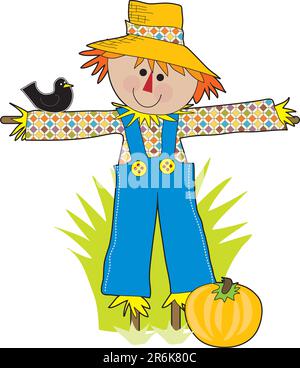 A cute scare crow for the Fall Stock Vector