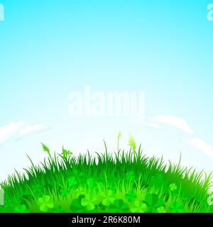 background with grass, this  illustration may be useful  as designer work Stock Vector