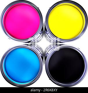 high resolution 3d rendering of a cmyk concept Stock Photo - Alamy