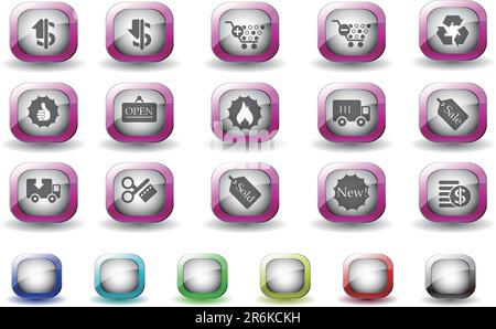 Document and File formats icons TV Series Stock Vector