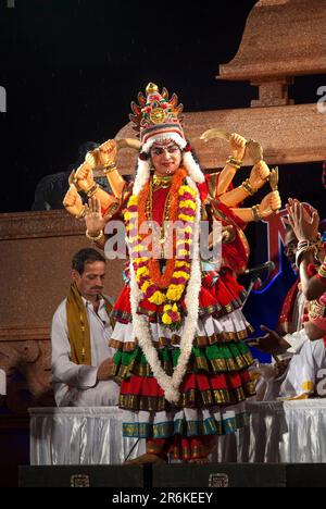 Yakshagana, Mahishamardini epic, traditional folk dance by Sri ...