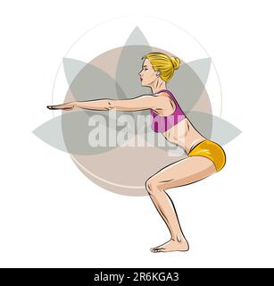 Young Woman Practicing Yoga On The Beach Stock Photo - Alamy