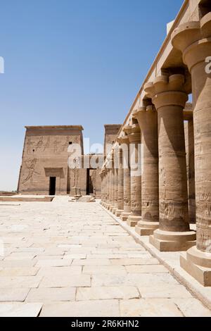 geography / travel, Egypt, Philae, temple is Isis, flooded, 1930s Stock ...