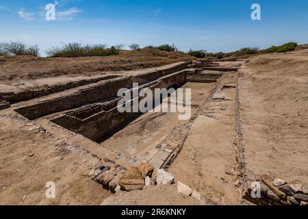 Water reservoir, Archaeological Park, Dholavira, UNESCO World Heritage Site, Gujarat, India, Asia Stock Photo