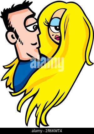 Illustration of young couple in love Stock Vector