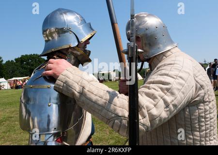 Barnet, London, UK. 10th June 2023. The Barnet Medieval Festival, with over 350 re-enactors commemorating the Battle of Barnet and the Wars of the Roses. Credit: Matthew Chattle/Alamy Live News Stock Photo