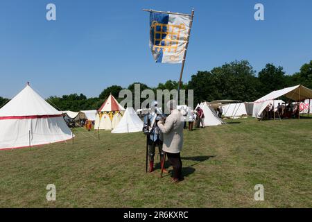 Barnet, London, UK. 10th June 2023. The Barnet Medieval Festival, with over 350 re-enactors commemorating the Battle of Barnet and the Wars of the Roses. Credit: Matthew Chattle/Alamy Live News Stock Photo