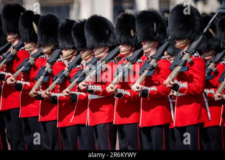 The Mall, London, UK. 10th June 2023. 'The Colonel's Review'. The Household Division. Trooping the Colour Reviewed by The Colonel of the Regiment,  The Colonel's Review is the second rehearsal for the Trooping the Colour parade which will take place on the 17th June 2023. Photo by Amanda Rose/Alamy Live News Stock Photo