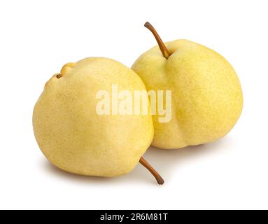 chinese nashi pear path isolated on white Stock Photo