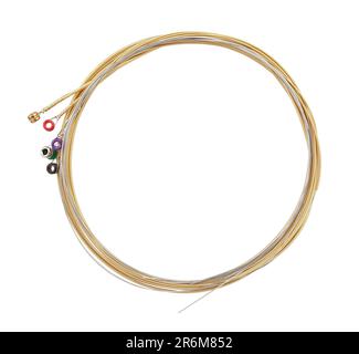 guitar strings set path isolated on white Stock Photo