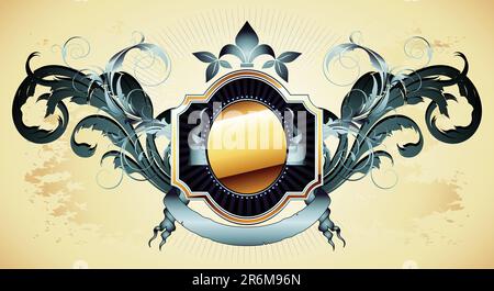 ornamental shield,  this  illustration may be useful  as designer work Stock Vector