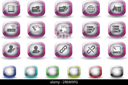 Database and Network icons TV Series Stock Vector