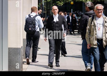 Andrew Green KC at the High Court today during the third day of trial against Mirror Group Newspapers.   Image shot on 7th June 2023.  © Belinda Jiao Stock Photo